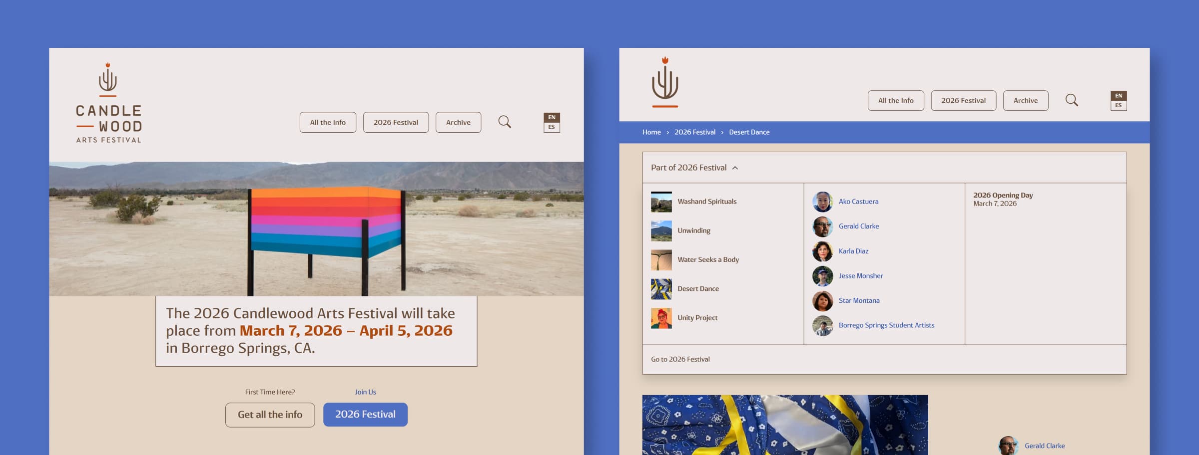 Website screenshots